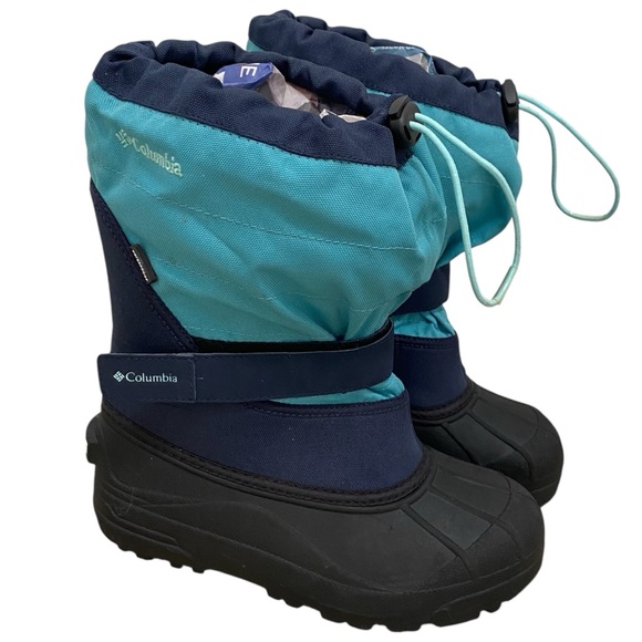 Columbia Youth Teal & Blue Unisex Powderbug Snow Boots - Brand New - Big Kid 5 - Picture 1 of 12